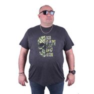 Moc Grande 23126 No Gain Büyük Beden Antrasit Melanj Erkek T-shirt