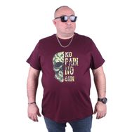 Moc Grande 23126 No Gain Büyük Beden Bordo Erkek T-shirt