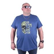 Moc Grande 23126 No Gain Büyük Beden İndigo Erkek T-shirt