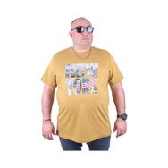 Moc Grande 23129 New York Büyük Beden Hardal Erkek T-shirt