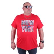 Moc Grande 23129 New York Büyük Beden Kırmızı Erkek T-shirt