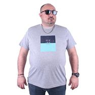 Moc Grande 23136 Seaing Büyük Beden Gri Melanj Erkek T-shirt