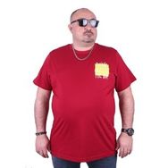 Moc Grande 23137 Outside Büyük Beden Bordo Erkek T-shirt