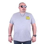 Moc Grande 23137 Outside Büyük Beden Gri Melanj Erkek T-shirt