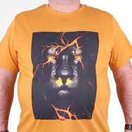 Moc Grande 23138 Lion Büyük Beden Hardal Erkek T-shirt