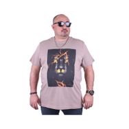 Moc Grande 23138 Lion Büyük Beden Toprak Erkek T-shirt