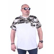 Moc Grande 23145 Beyaz Cepli Camouflage Erkek T-shirt