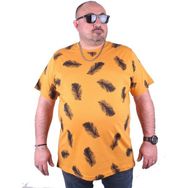 Moc Grande 23149 Feather Büyük Beden Hardal Erkek T-shirt