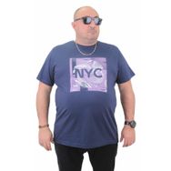 Moc Grande 23182 Büyük Beden Basic Marin Erkek T-shirt