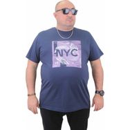 Moc Grande 23182 Büyük Beden Basic Marin Erkek T-shirt