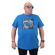 Moc Grande 23182 Büyük Beden Basic Saks Erkek T-shirt