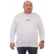 Moc Grande 23204 Ekru Sıfır Yaka Erkek Sweatshirt