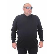 Moc Grande 23701 Siyah Polo Yaka Fermuarlı Triko Erkek Kazak