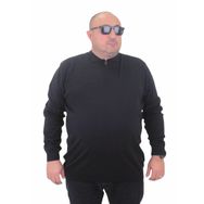 Moc Grande 23701 Siyah Polo Yaka Fermuarlı Triko Erkek Kazak
