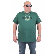 Moc Grande 24131 Be Happy Büyük Beden Sıfır Yaka Haki Erkek T-shirt