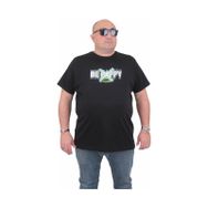 Moc Grande 24131 Be Happy Büyük Beden Sıfır Yaka Siyah Erkek T-shirt