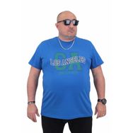 Moc Grande 24136 Büyük Beden Basic Saks Erkek T-shirt