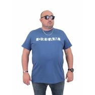 Moc Grande 24140 Büyük Beden Basic İndigo Erkek T-shirt