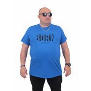 Moc Grande 24143 Büyük Beden Basic Saks Erkek T-shirt