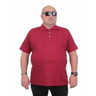 Moc Grande 24450 Bordo Polo Yaka Üçgen Baskılı Erkek T-shirt