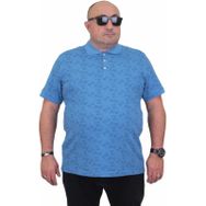 Moc Grande 24450 Mavi Polo Yaka Üçgen Baskılı Erkek T-shirt