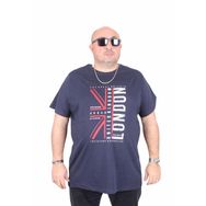 Moc Grande 25166 London Lacivert Sıfır Yaka Erkek T-shirt