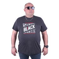 Moc Grande Black 23127 Büyük Beden Antrasit Melanj Erkek T-shirt