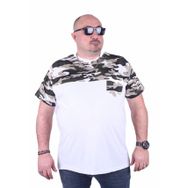 Moc Grande Kamuflaj 23145 Büyük Beden Beyaz Erkek T-shirt
