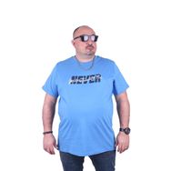 Moc Grande Never 23135 Büyük Beden Mavi Erkek T-shirt