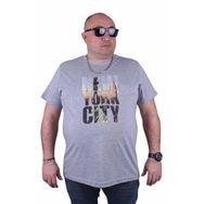 Moc Grande New York City 23125 Büyük Beden Gri Erkek T-shirt