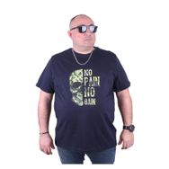 Moc Grande No Gain 23126 Büyük Beden Lacivert Erkek T-shirt