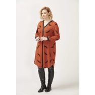 Moda Berray 1956 Tarçın Tüy Desenli Uzun Kollu Esnek Büyük Beden Triko Kadın Elbise