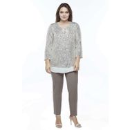 Moda Berray 28034 Bej Payet Büyük Beden Kadın Bluz