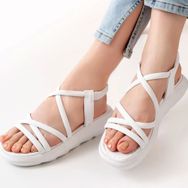 Modaleesta 841-841 Beyaz Lastikli Kadın Sandalet
