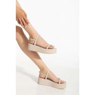 Modaleesta 861-1027 Bej Dolgu Topuk Kadın Sandalet