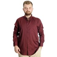 Mode XL 20366 Bordo Uzun Kol Cepli Oxford Erkek Gömlek