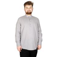 Mode XL 20388 Gri Keten Likralı Uzun Kol Hakim Yaka Erkek Gömlek