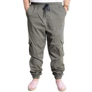Mode XL 21911 Valencia Haki Keten Kargo Erkek Jogger Pantolon
