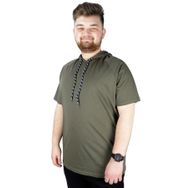 Mode XL 22117 Haki Kapüşonlu Erkek T-shirt