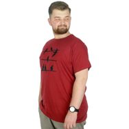 Mode XL 22172 Birds Bordo Erkek T-shirt