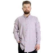 Mode XL 23300 Kırık Beyaz Ekose Uzun Kollu Erkek Gömlek