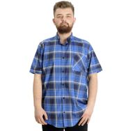 Mode XL 23301 Haki Ekose Kısa Kollu Erkek Gömlek