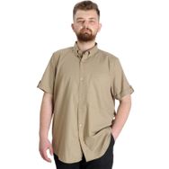 Mode XL 23302 Bej Gabardin Kısa Kol Tek Cep Erkek Gömlek