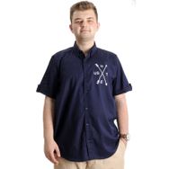 Mode XL 23306 Hustle Lacivert Gabardin Erkek Gömlek