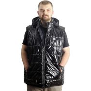 Mode XL 23712 Siyah Kapitone Kapüşonlu Erkek Yelek
