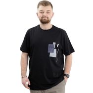 Mode XL U24045 Garnili Siyah Erkek T-shirt