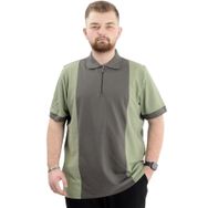 Mode XL U24327 Haki Renk Bloklu Polo Yaka Erkek T-shirt