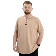 Mode XL U24328 Bej Klasik Polo Yaka Erkek T-shirt