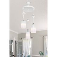 Modelight Axes Beyaz Küre Krom 3'lü Opal Camlı Avize