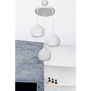 Modelight Ball 3'lü Çember Kırıık Beyaz Avize